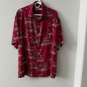 Tropical Red Men's Casual Shirt